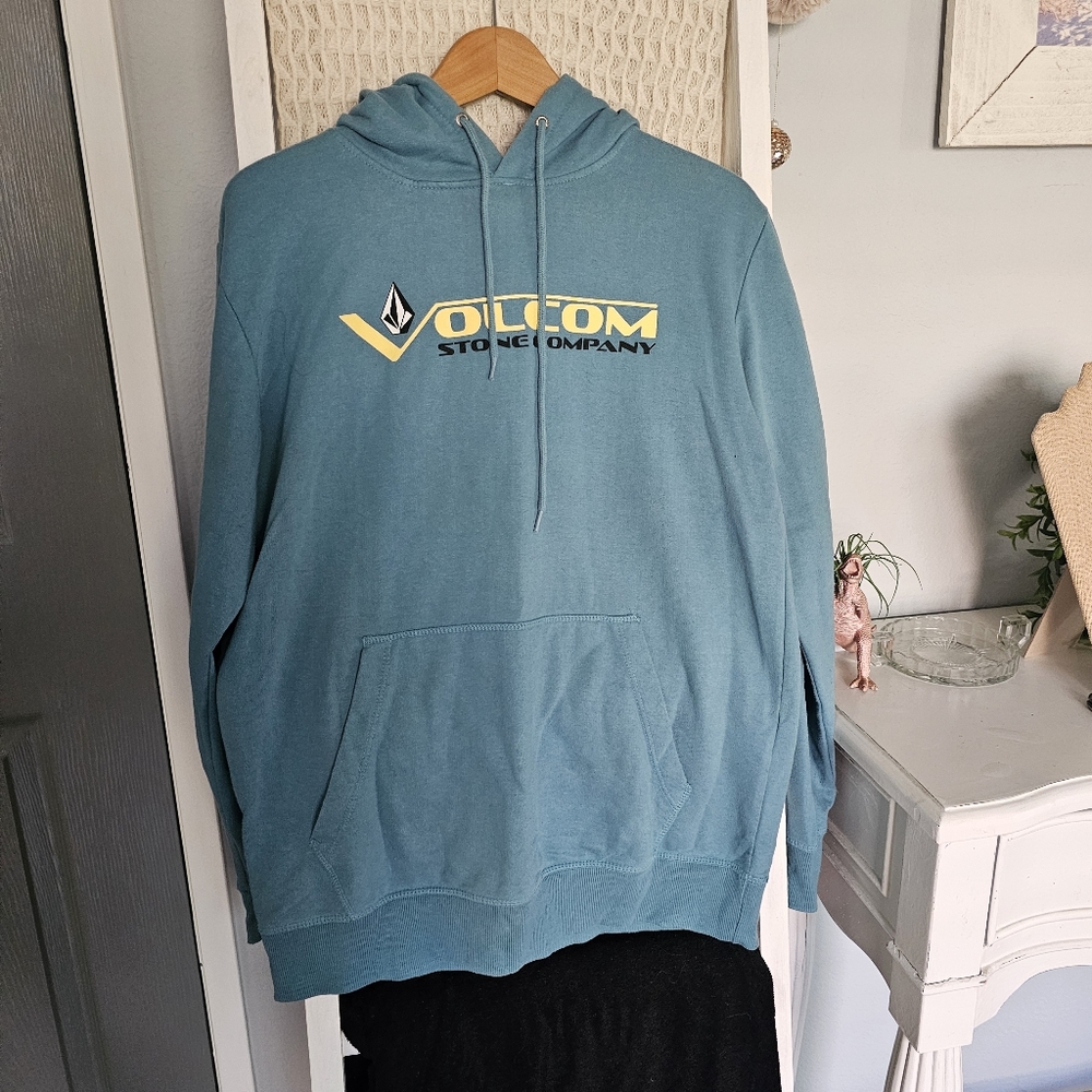 Volcom Teal Hoodie with Yellow Logo